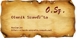 Olenik Szavéta névjegykártya